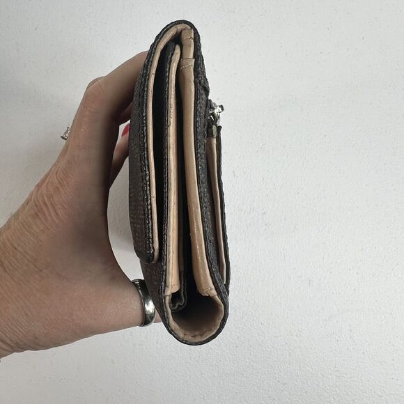 Michael Kors Checkbook Wallet Large Jet Set Travel Signature Brown Monogrammed - Picture 4 of 15